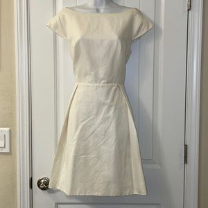 Euc Kate Spade ♠️ New York cream, bow, pleated dress size approx 10-12